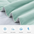 EASELAND Cooling Comforter King, Cold Touch Fabric Absorbs Body Heat, Double-Sided Cool Design Soft Fluffy Cooling Blanket for Night Sweats Hot Sleeper (Green, King(108"x90"))