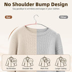 Heavy Duty Metal Coat Hangers 28 Pack, Sweater Hangers No Shoulder Bump, Non-Slip PVC Coating, Space Saving Clothes Hangers for Sweaters, Coats, Shirts, Skirts, Jackets, Pants