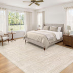 10x12 Area Rug Living Room: Washable Large Vintage Beige Rugs Neutral Non-Slip Soft Stain Resistant Indoor Carpet for Bedroom Nursery Dining Room Under Table Bed Home House Office Playroom