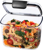 Progressive Prokeeper + Deli Storage Set: Air-Tight Silicone Sealed Containers w Grooved Bottom, Dry Erase Lid, BPA-Free, Stackable, Keeps Meats & Cheeses Fresh Longer, PKS-706C Tall Deli 1.65L