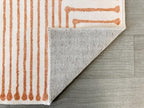 GLN Rugs Contemporary Collection - Machine Washable Area Rug, Contemporary Washable, Non Slip, Low Pile Chenille Rug, Living Room, Bedroom, Kitchen Rug (9' x 12' Orange Beige)