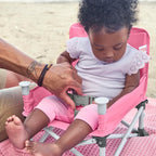 Bright Starts Pop 'N Sit Portable Booster, Indoor/Outdoor Use, Floor Seat with Feeding Tray, Pink, 6 Mos - 3 Yrs