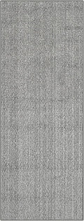 35ft Custom Size Runner Rug by The Foot for Extra Long Hallways - Striped Grey | Non-Slip & Washable | No-Fray Edge Finished