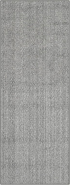 35ft Custom Size Runner Rug by The Foot for Extra Long Hallways - Striped Grey | Non-Slip & Washable | No-Fray Edge Finished