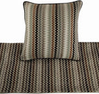 The HomeCentric Decorative Designer Handmade Bed Runner With 2 Decorative Throw Pillow Cover, 86 x 18 Inch Velvet Designer CA King Size Bed Scarf With Tassle & Bead Embroidered Bed Linen - Chevron Fun