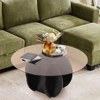 Round Glass Coffee Table for Living Room