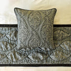 The HomeCentric King/Queen/Twin Grey Decorative Full 68"x18" Bed Runner Without Pillow Cover, Paisley & Beaded Bed Scarf on Jacquard Fabric - Paisley History