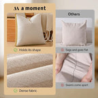 a moment Loop Yarn Linen-Like Pillow Cover Natural Soft Decorative Throw Pillow Case Farmhouse 18x18 Inch, Bohemian Textured Cushion Cover for Sofa Bed, Wrinkle-Resistant Home Decor Mustard Yellow