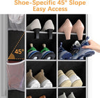 Yecaye 16-24 Pairs Over the Door Shoe Organizer, Large Capacity Hanging Shoe Rack for Door Hanger with Deep Pockets, 8 Tier Shoe Holder for Sneakers Boots Heels College Dorm Essentials, Black