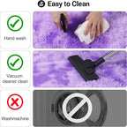 qulint 9x12 Rug for Living Room, Soft Shag Large Area Rug for Bedroom Shaggy Fluffy Nursery Carpet, Plush Fuzzy Alfombra for Boy and Girl Dorm Playroom Home Decor (9ft x 12ft, Tie-Dyed Purple)