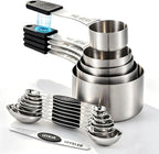 Measuring Cups and Spoons Set – 5 Nesting Magnetic Measuring Cups, 8 Double-Sided Magnetic Measuring Spoons with Leveler, 13-Piece Stainless Steel Kitchen Measuring Set for Baking & Cooking