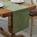 BALCONY & FALCON Velvet Table Runner 14"x51" Olive Luxury Machine Washable Farmhouse Vintage Runner for Table Dining, Party, Wedding, Birthday, Easter, Thanksgiving & Christmas & Home Décor