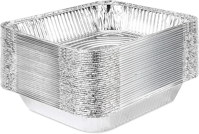 Stock Your Home 9x13 Aluminum Pans (20 Pack) - Disposable & Recyclable Foil Tray- Half Size Steam Table Deep Pans - Tin Foil Pans for Cooking, Heating, Storing, Prepping Food, BBQ, Grilling, Catering