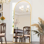 Antok Arched Full Length Mirror, 71"x28" Gold Metal Frame Floor Mirror for Bedroom Living Room, Freestanding/Wall Mount/Leaning