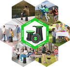 Qiguet Collapsible Stool, Folding Chair - Upgraded Portable Chair with Load Capacity 400lbs, Portable Stool for Camping Fishing Hiking - Folding Stool with Carrying Straps,Gifts for Fisherman (Green)