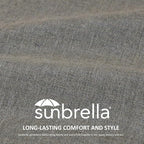 Sunbrella Outdoor Patio Chair Cushions Set, 24" x 24", Set of 2, Water-Repellent, Fade Resistant, Deep Seat Cushion for Backyard, Couch, Sofa and Patio Furniture, Cast Shale