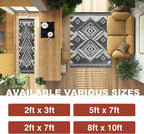 YHSF South West Native American Rug Ritz – Native Tribal American Indian Inspired Rug - Living Room, Bedroom, Hallway, Entryway & High-Traffic Area Rugs - Washable - Soft - Dark Grey, 8 Feet x 10 Feet