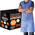 Xpose Safety 4000 Blue Plastic Disposable Aprons for Cooking & more Individually Packaged, Durable 1 Mil Waterproof Polyethylene 24" x 48"