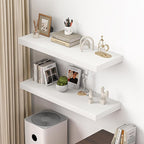 Dreamland 40" Floating Shelves for Wall, 12" Deep Thicker White Floating Shelves, Wall-Mounted Shelves for Bedroom, Living Room, Kitchen, Bathroom - Set of 2