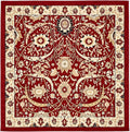 Unique Loom Espahan Collection Area Rug - Cape Cod (8'Square, Red/ Beige)