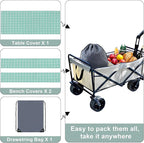 misaya Picnic Table Cover with Bench Cover, Waterproof Elastic Fitted Tablecloth for 6 Foot Tables, Rectangle Washable Polyester Tablecloths for Picnic, Camping, Outdoor (Teal, 30" x 72")