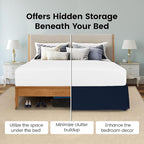 Utopia Bedding Queen Bed Skirt - Soft Quadruple Pleated Ruffle - Easy Fit with 16 Inch Tailored Drop - Hotel Quality, Shrinkage and Fade Resistant (Queen, Navy)