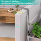 HapiRm Over The Door Hanger with Coat Hooks and 2 Baskets, Rustproof & Waterproof Over The Door Hooks, Storage Organizer for Hats, Bathroom, Kitchen, Bedroom - Brushed Nickel