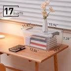 CITYLIFE 6 Packs 17 QT Plastic Storage Bins with Lids Large Stackable Storage Containers for Organizing Clear Storage Box for Garage, Closet, Classroom, Kitchen