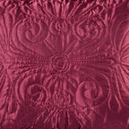 Touch of Class Portia Luxury Bedding | Rich Ruby Red | Premier Quilted Polyester Satin | Romantic Hand Guided Machine Quilted Scroll Design 3 Piece Set: Cal King Oversized Bedspread & 2 King Shams