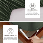 Bedsure Twin XL Sheets Dorm Bedding, GentleSoft Breathable Extra Long Twin Sheets & Pillowcases, Moisture Wicking Cooling, Deep Pocket Fits Mattress Up to 21 Inches Thick, Olive Green