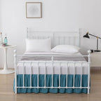 Bed Skirt Full Size Ruffled Bed Skirts with Split Corners, 18 Inch Drop Dust Ruffle Bed Skirt with Platform, Teal Blue, Full - 18" Drop
