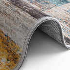 LUMI Washable Runner Rug, 3'x7' Non-Slip Hallway Mat, Low Profile Thin Long Carpeet for Laundry Kitchen Bedroom Office, Multicolor