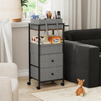 Modanais Baby Diaper Caddy Organizer Cart with Drawers - 3In1 Rolling Storage Cart with Wheels, Removable Diaper Caddy, Detachable Dividers - for Crib, Bedroom, Art & Craft Organizer (Black)