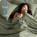 Bare Home Full XL Sheet Set - Luxury 1800 Ultra-Soft Microfiber Full Extra Long Bed Sheets - Double Brushed - Deep Pockets - Easy Fit - 4 Piece Set - Bedding Sheets & Pillowcases (Full XL, Sage)