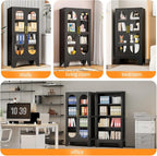 PAOFIN 47" H Locking Display Cabinet