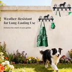 Dog Leash Holder for Wall, Key Holder Mount with 5 Metal Hooks, Pet Leash and Key Organizer, Screw Mounted Rack for Leashes Keys Collars, Entryway Garage Mudroom