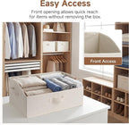 StorageWorks Trapezoid Storage Bins, Linen Closet Organizer, Closet Organizer Bins, Shelf Baskets, Clothing, Towels, Large, Beige(Cotton-linen), 3-Pack