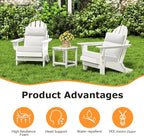 Outdoor High Back Chair Cushion Seat Pads, 44 x 21 Inch Water-Repellent & Fade-Resistant Patio Furniture Cushions with Ties for Adirondack, Rocking Chairs, Linen