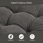 Meditation Floor Pillow 22×22 Inch 1 Pack Large Floor Cushions for Adults Square Tufted Corduroy Floor Pillows for Yoga Living Tatami Room Dark Grey