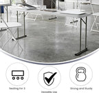 Flash Furniture Kathryn 10 Pack 6-Foot Rectangle Granite White Plastic Folding Training/Seminar Table