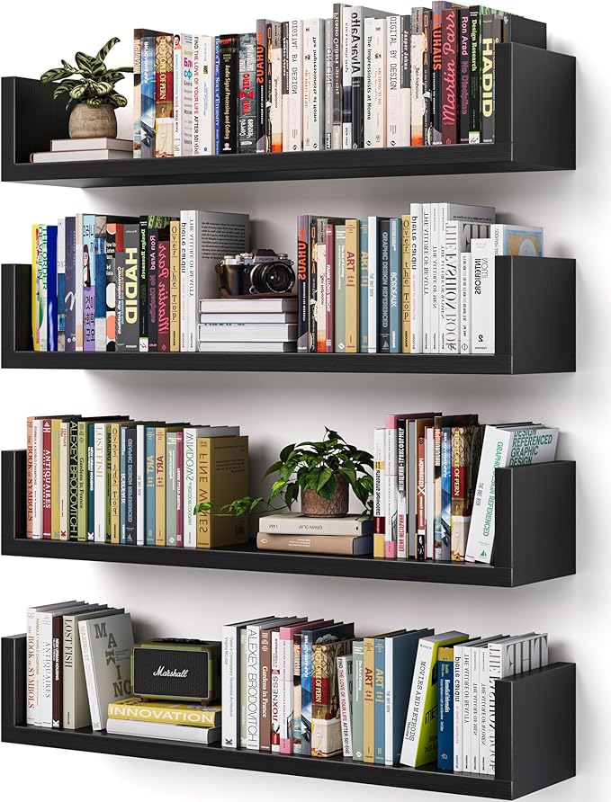 Wall Bookshelf, U Shaped Floating Bookshelf, Hanging Bookshelves