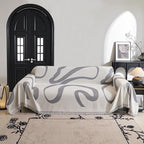 MYSKY HOME Boho Couch Cover Super Soft Couch Covers for 2-3 Cushion Couch Sofa, Modern Grey Jacquard Sofa Slipcover Loveseat Futon Cover, Couch Covers for Sectional Sofa, 71" x 102", Grey Curve