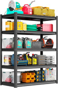 PRESTELION 63" H Garage Shelving 3500LBS Heavy Duty Storage Shelves 5 Tier Adjustable Metal Shelving Unit Garage Shelves for Warehouse Industrial Pantry Basement 63" H x 40" W x 16" D,Black