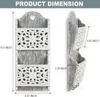 Key and Mail Holder for Wall Mail Holder for Wall, 2-Slot Mails Organizer with 3 Hooks, Key Hangers Rustic Wooden Walls Organizers for Letter Magazines