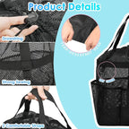 Fammart Mesh Shower Caddy Portable with Drawstring, Dorm Room Essentials for College Girls Guys, 8-Pocket Extra Large Shower Bag Basket Tote for Camping Beach Gym Travel Toiletry Bathroom