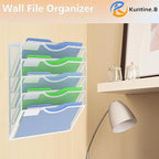 Kuntine.B Wall File Organizer Office (White, 5 Tier)