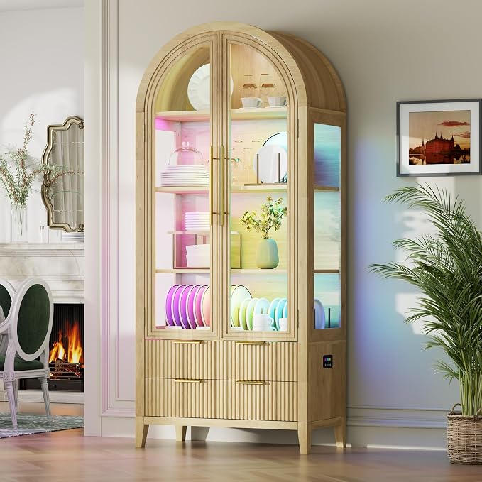Vlsrka 71" Arched RGB Curio Cabinet