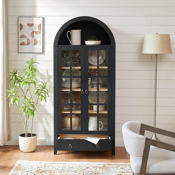 RowyPoey Farmhouse Arched Cabinet