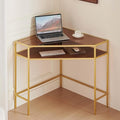 LumFurn Corner Table for Small Space, Triangle Computer Desk for Living Room
