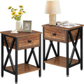 VECELO Nightstands Set of 2, Modern Bedside End Tables, Night Stands